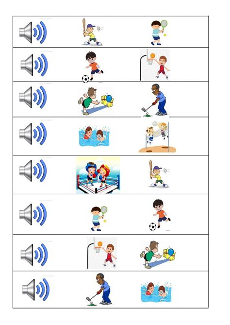 Playing Sport Worksheet for Children 的图像结果