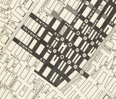 Old Congestion Map of Los Angeles, 1920 - Rare Automobile Traffic Guid ...