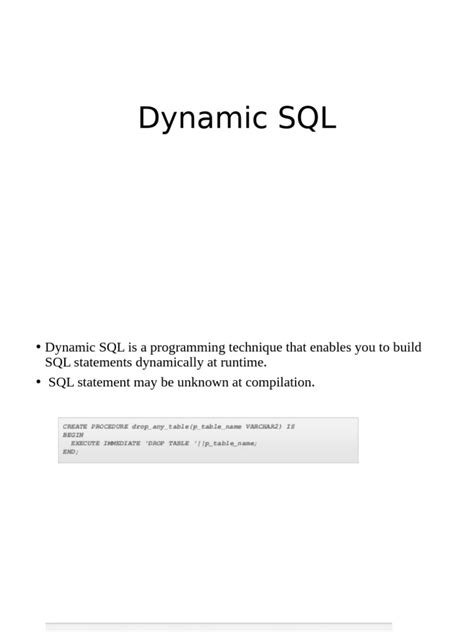Image result for Dynamic SQL Example