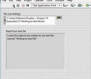 Writing Data to a Text File in LabVIEW 的图像结果