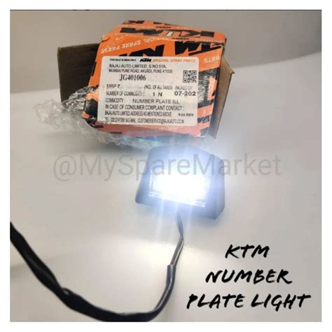 KTM Genuine Rear Number Plate Light - Open Box (Duke/RC/Adventure ...