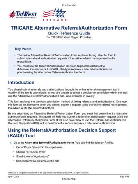 Tricare West Authorization Form - Fill Online, Printable, Fillable ...