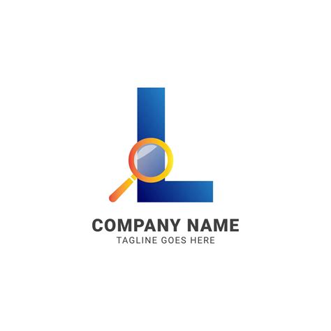 letter L magnifying glass company logo vector design element 13059116 Vector Art at Vecteezy