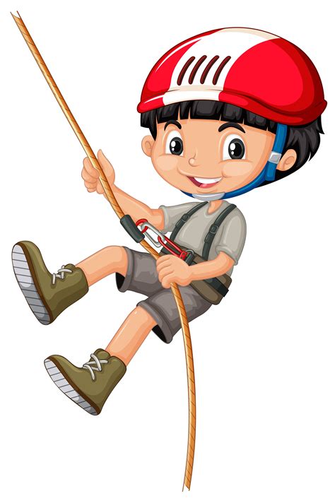A boy on climbing rope 301256 Vector Art at Vecteezy