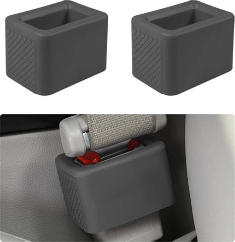 2 PCS Seat Belt Buckle Holder, Silicone Auto Rear Seatbelt Buckle Booster to Makes Receptacle ...