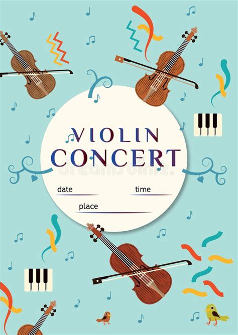 小提琴音乐会海报设计模板 向量例证. 插画 包括有 - 105700538