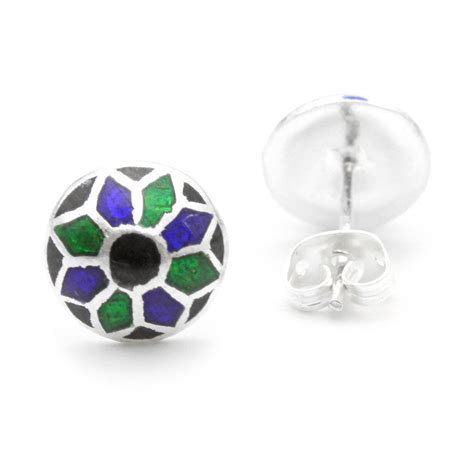 925 Sterling Silver Multicolor Enameld Earring Studs For Girls And ...