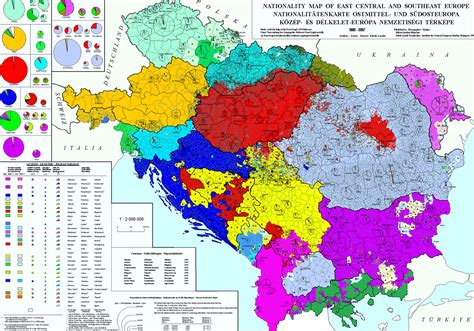 Map of ethnic groups in Albania, Austria, Bosnia, Bulgaria, Croatia, Czechia, Greece, Hungary ...
