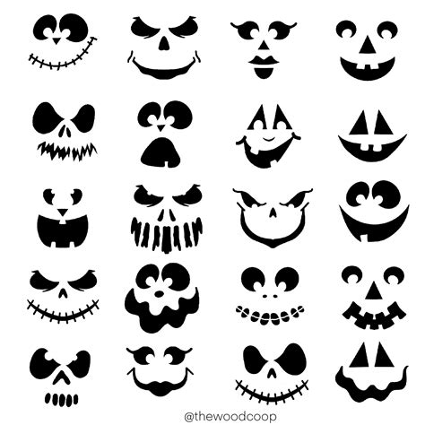 Easy Jack O Lantern Faces Printable - Printable Sight Words List