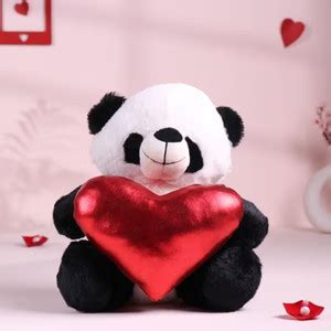 Floweraura Huggable Teddy Panda With Heart - 6 inch - Huggable Teddy ...