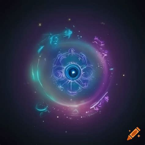 Dark background with mystical astrology symbols on Craiyon