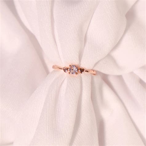 Heartbound crystal rose-gold ring#N# – Salty Accessories