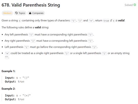 Image result for Valid Parenthesis in LeetCode