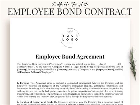 Buy Employee Bond Agreement Template - Protect Your Business and ...