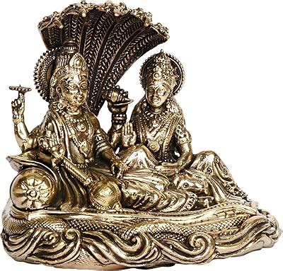 Buy Shyam Antique Creation Large Size Brass Lakshmi Vishnu Ji Sitting ...