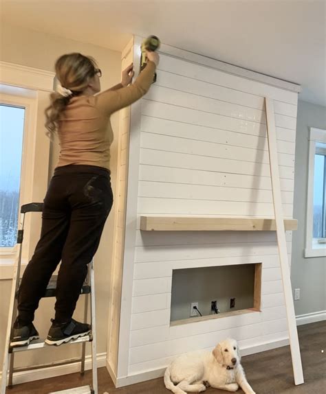 Easiest Shiplap Fireplace Tutorial with Free Plans and Video | Built in ...