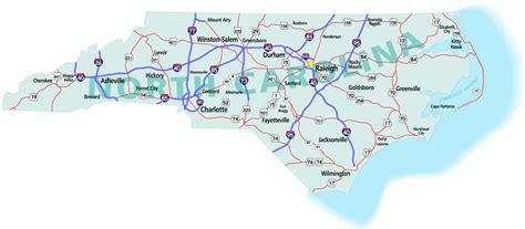 North Carolina State Map With Cities