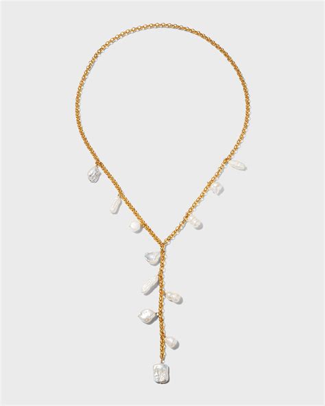 Dina Mackney Square Pearl Necklace | Neiman Marcus