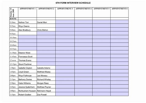 Weekly Interview Schedule Template 的图像结果