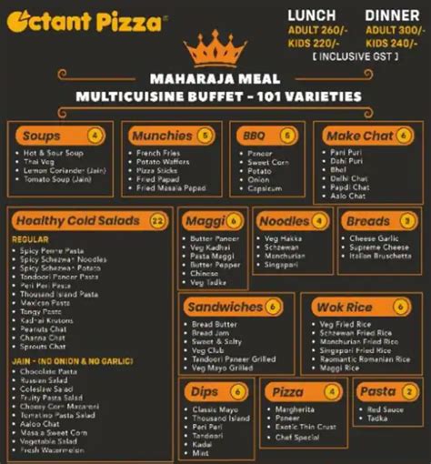 Menu at Octant Pizza, Vadodara, GF-01