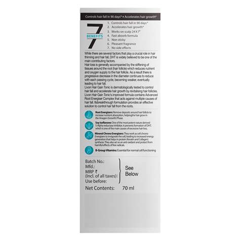 Livon Hair Gain Tonic, 70 ml Price, Uses, Side Effects, Composition ...