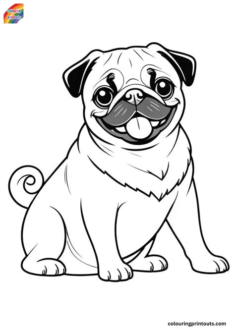 15+ Coloring Pages of Pugs (Royalty Free Download)