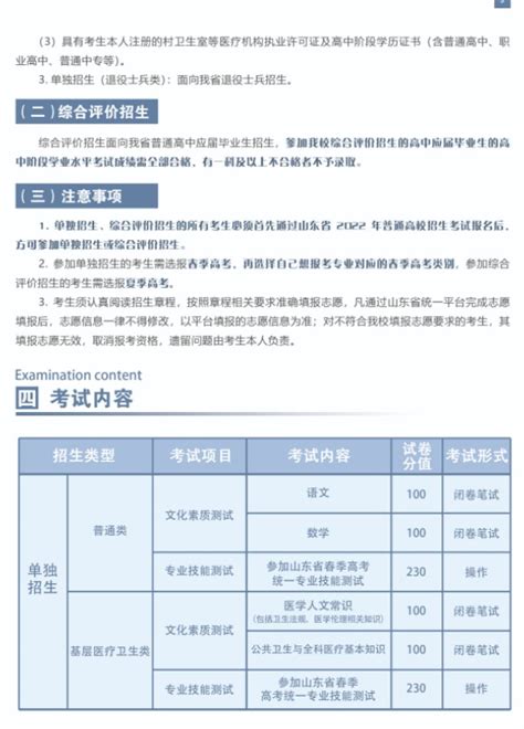 2022菏泽医学专科学校单招和综合评价招生简章_高三网