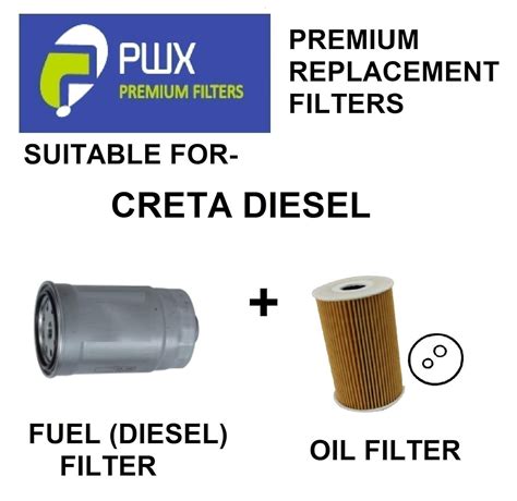 PWX Oil Filter + Diesel Filter For Hyundai Creta Diesel : Amazon.in ...