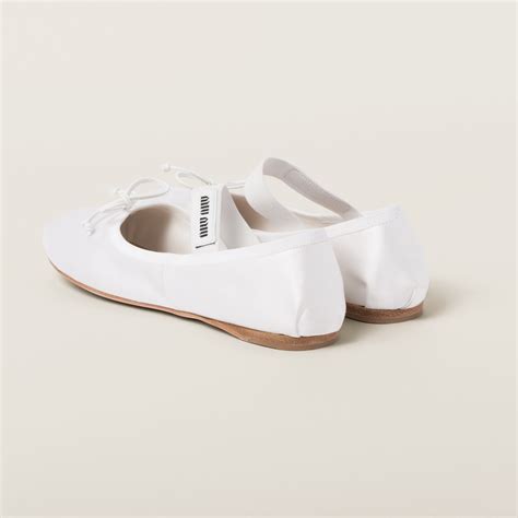 White Satin Ballerinas | Miu Miu