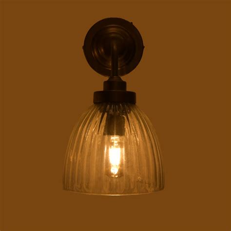 Buy Wall Lamp | Goblet Wall Ribbed Glass Lamp | Shop at The Purple ...