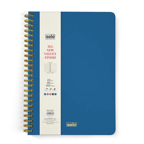 Velvet Finish Notebook, A5 (Unruled) (NA504) – 160 pages – Filex ...