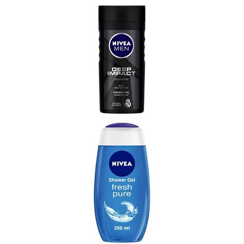 Buy NIVEA Men Shower Gel, Deep Impact Cleansing Body Wash, Men, 250ml ...