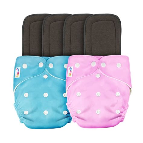 LILTOES® Baby's All in One Washable Reusable Adjustable Cloth 2 Diapers ...