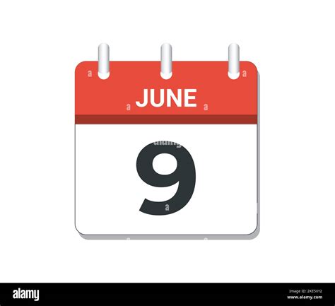 June 9th calendar icon vector. Concept of schedule, business and tasks Stock Vector Image & Art ...