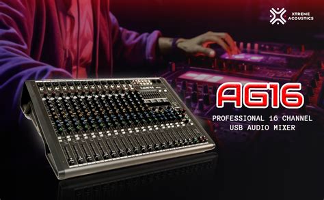 Xtreme Acoustic Powered by Kadence AG16 16 Channel USB Mixer with Dual ...