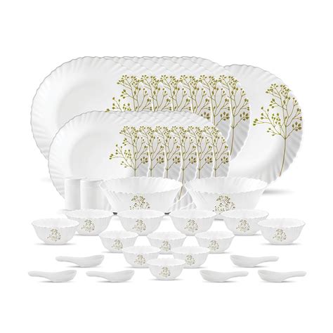 La Opala Novo Collection Opal Glass Crockery | for Family of 6 | Dinner ...