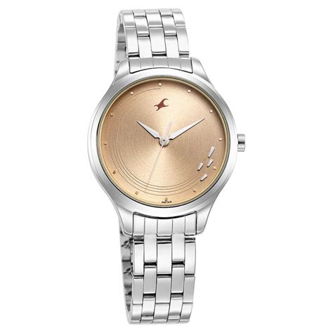 Fastrack Stunners Quartz Analog Rose Gold Dial Stainless Steel Strap ...