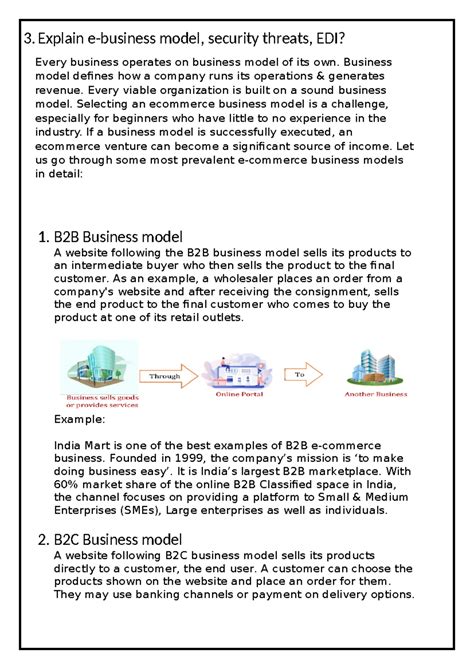 Spitr Project FILE 2 - 3. Explain e-business model, security threats ...