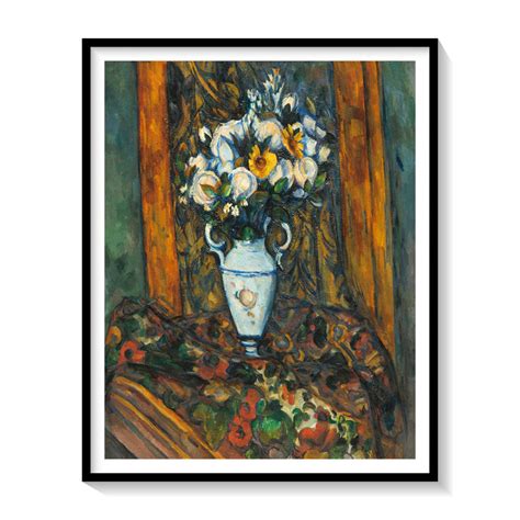 Vase of flowers Painting & Wall Art Print by Paul Cezanne - Dessine Art