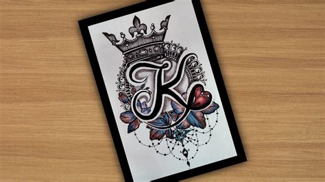 Letter 'K' Mandala Art with Crown