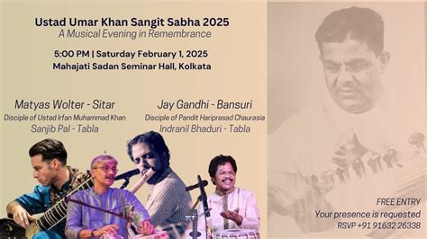 Ustad Umar Khan Sangeet Sabha 2025, Mahajati Sadan, Kolkata, 1 February ...
