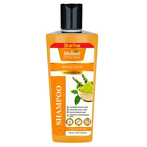 Multani Naturals Henna & Tulsi Shampoo | For Silkier & Denser Hair | I ...