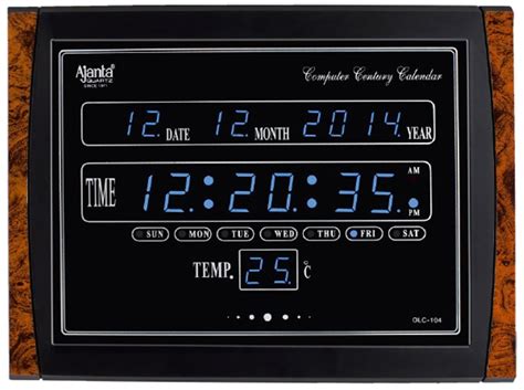 Buy Ajanta Quartz Plastic Digital Blue Led Rectangle Wall Clock Olc ...
