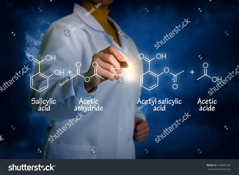 Biochemist Writes Synthesis Acetylsalicylic Acid Concept Stock Photo ...