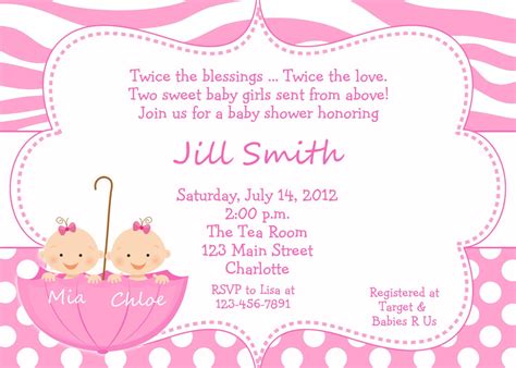Baby Shower Invitations For Twins Free Printable at Roy Stack blog