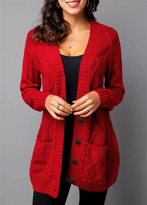 Button Up Pocket Detail Rib Knit Cardigan | modlily.com - USD $32.03 ...