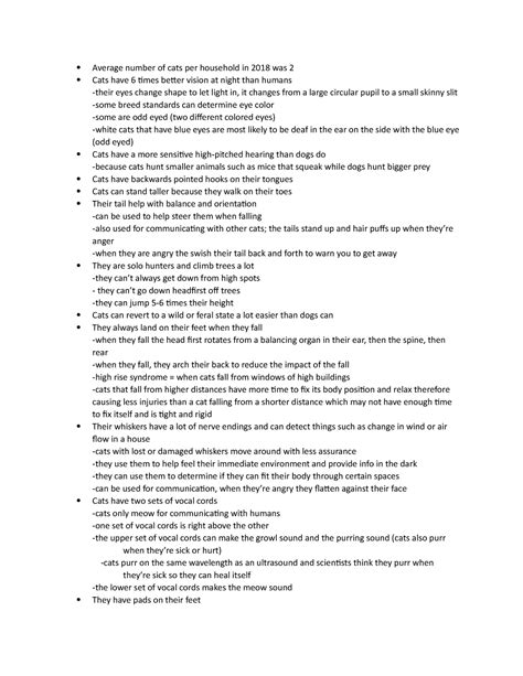 Cats - Class was about the basic care and facts about your typical ...