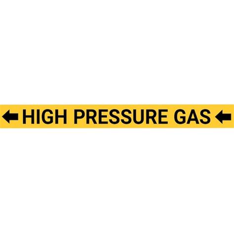 Creative Safety Supply High Pressure Gas Pipe Marking Label, Arrows ...