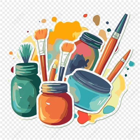 Art Supplies Clip Art Art Tools, Art Supplies, Hobby Elements Clipart.