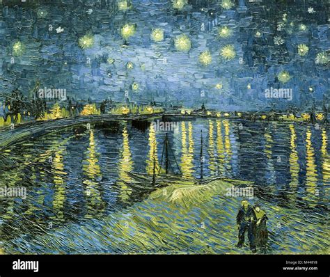 Starry night over the rhone by vincent van gogh hi-res stock ...